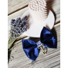 Sötétkék szatén masni