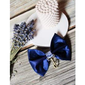 Sötétkék szatén masni