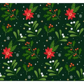 Mikulásvirágos karácsonyi kutya nyakörv