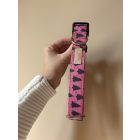 Rózsaszín karácsonyfa mintás kutya nyakörv