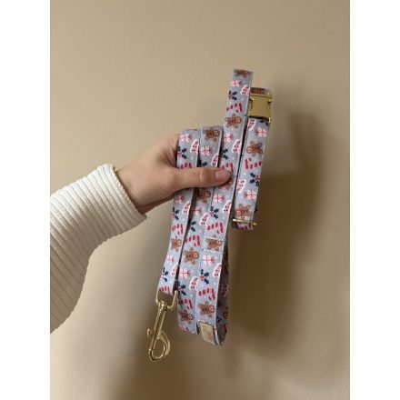 Szürke mézeskalácsos kutya póráz