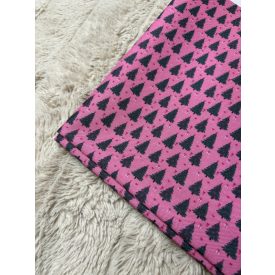 Rózsaszín karácsonyfa mintás kutya póráz