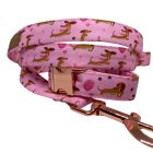 Tacskó mintás nyakörv-rózsaszín