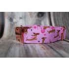 Tacskó mintás nyakörv-rózsaszín