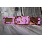 Tacskó mintás nyakörv-rózsaszín