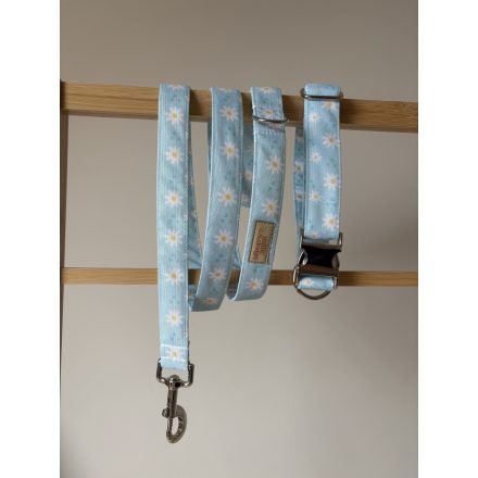 Babakék margarétás póráz