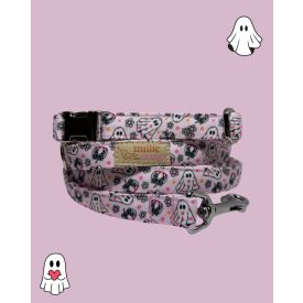 Rózsaszín szellem mintás kutya póráz