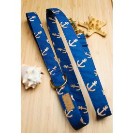 Sötétkék vasmacskás póráz